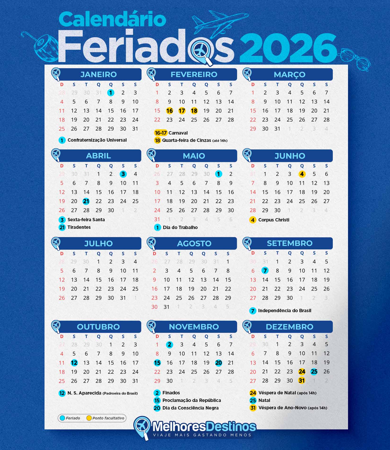 Feriados 2026: Guia Completo do Calendário Nacional Brasileiro