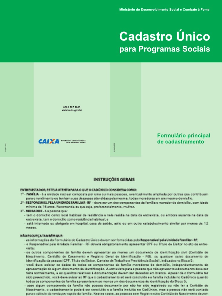 Como funciona o Cadastro Único para Programas Sociais no Brasil
