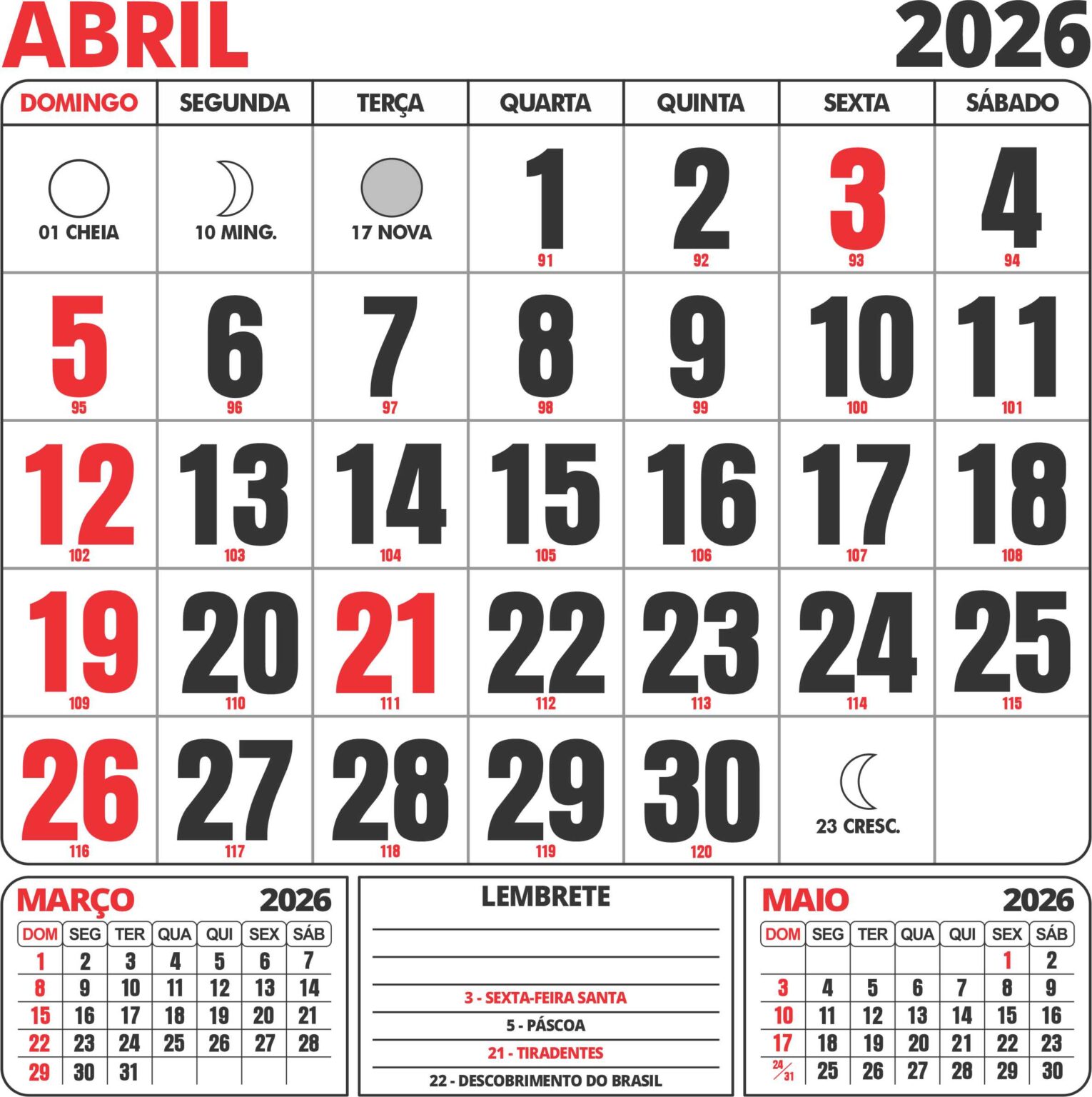 Feriados de abril no Brasil: datas, feriados móveis e impacto